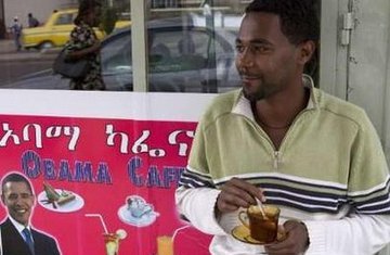Ethiopians Hopeful as They Raise Their Cups at Cafe Obama