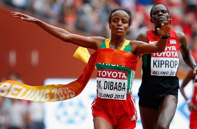 Mare Dibaba Wins Ethiopia’s 1st Women’s Marathon at 2015 World Championships