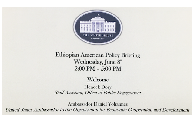 Overview of White House Ethiopian American Policy Briefing