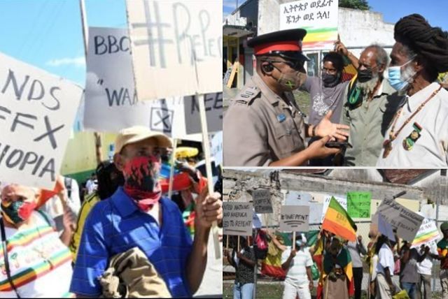 In Jamaica Pan-Africanists Rally in Defense of Ethiopia Outside US Embassy